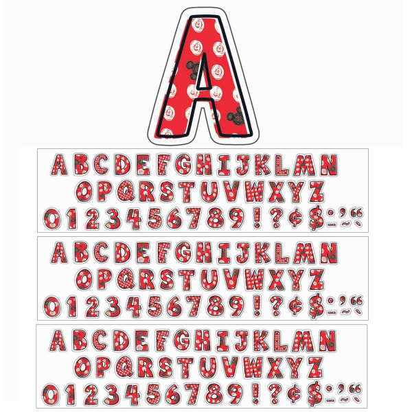 Eureka Deco Letters, 4in, Mickey Color Pop!, 177 Per Pack, Set Of 3 Packs
