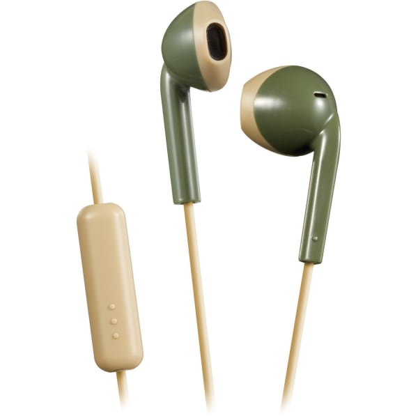 JVC Retro Earbuds - Stereo - Wired - 46 Ohm - 8 Hz to 20 kHz - Earbud - Binaural - In-ear - 3.28 ft Cable - Khaki, Beige