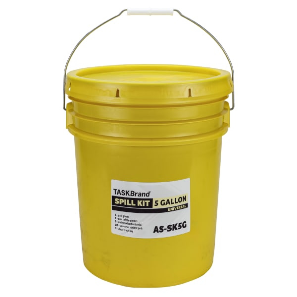 TaskBrand Oil Only Spill Response Kit, Unscented, 5 Gallon, Yellow