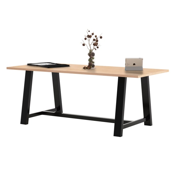 KFI Studios Midtown Standard Height Laminate Conference Table, 30inH x 84inW x 42inD, Maple/Black