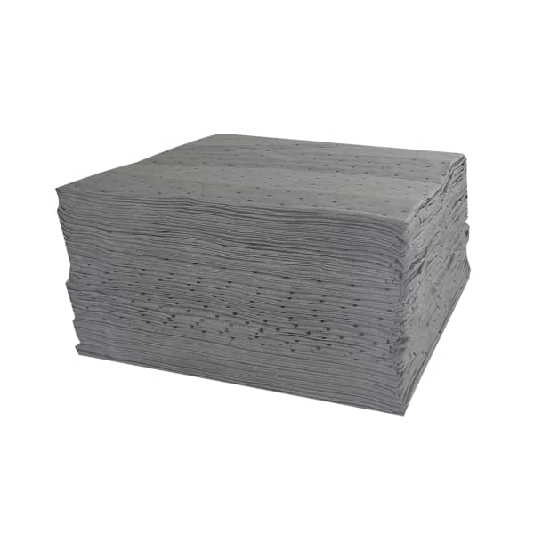 Hospeco TaskBrand Universal Sorbent Pads, Gray, 18in x 15in, Medium Duty, Melt Blown, Bale Of 100 Pads