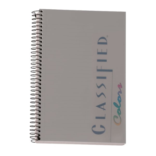 TOPS Classified Colors Business Notebook, 5 1/2in x 8 1/2in, 1 Subject, Narrow Ruled, 100 Sheets, Graphite Gray Cover