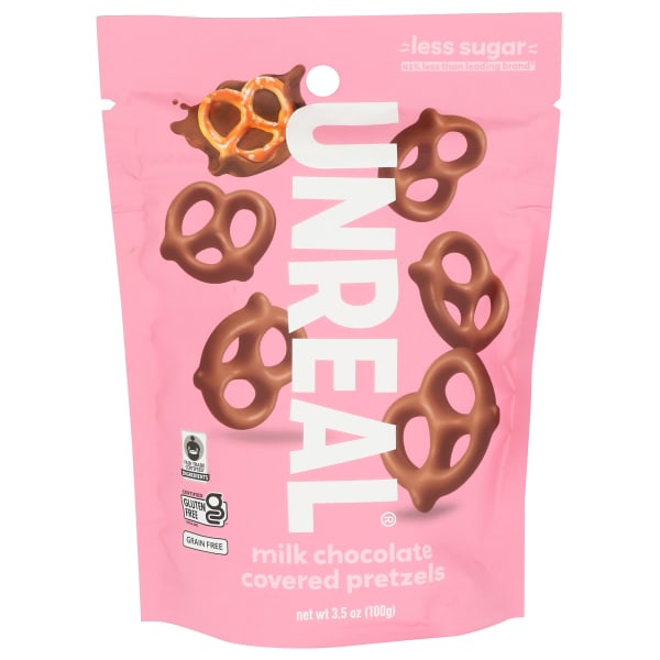 Unreal Milk Chocolate Pretzels, 3.5 Oz, Total Qty 6