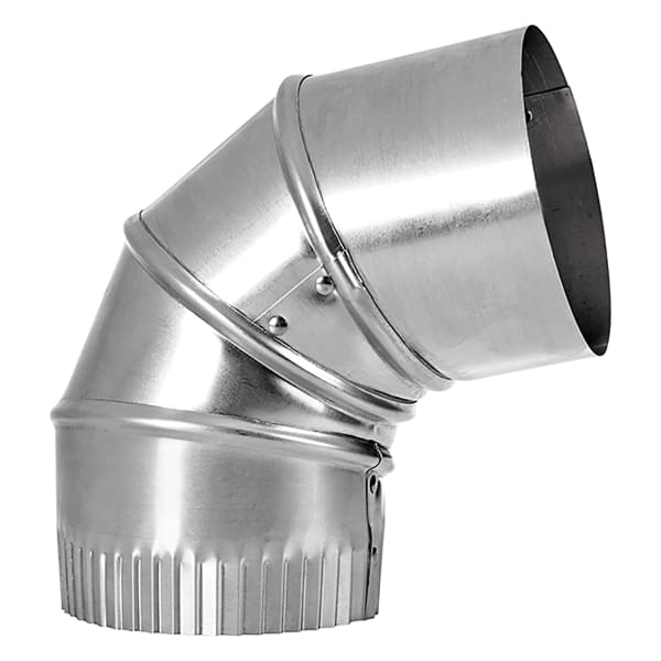 Lambro 4in 90 deg. Aluminum Adjustable Elbow Compatible With Semi-Rigid Duct, Silver, LAO2310