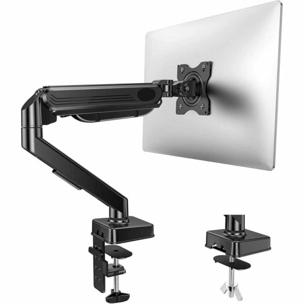 Uncaged Ergonomics Single Computer Monitor Arm With USB Ports| Universal VESA Mount Ergonomic Screen Holder Riser