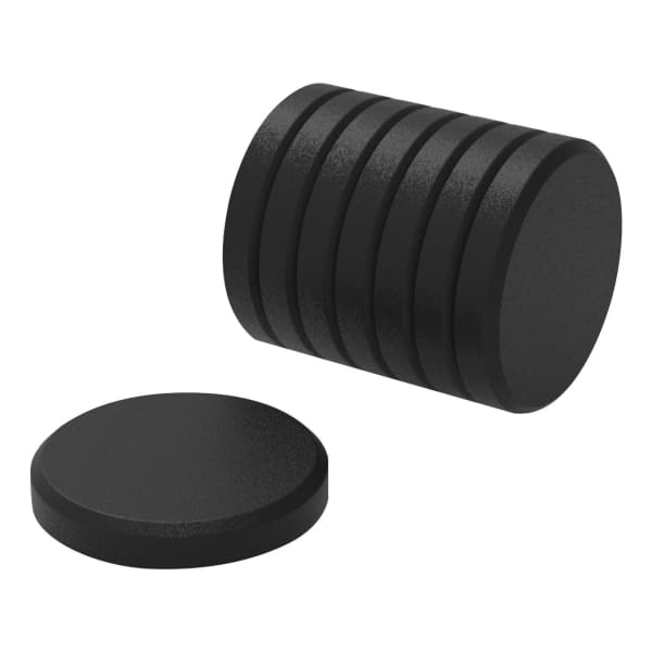 U Brands High Energy Metal Magnets for Glass Dry Erase Boards, 1.25in, Black, Pack of 8