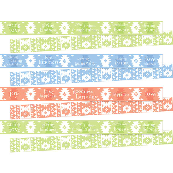 Barker Creek Celebrate Thoughtfulness Double-Sided 4-Design Trimmers, 3in x 35in, Multicolor, Set Of 48