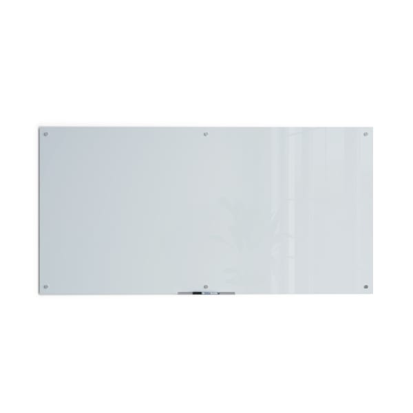 U Brands Glass Non-Magnetic Dry-Erase Board, 72in X 36in, White Frosted Surface, Frameless, Actual Size 70in X 35in (123U00-01)