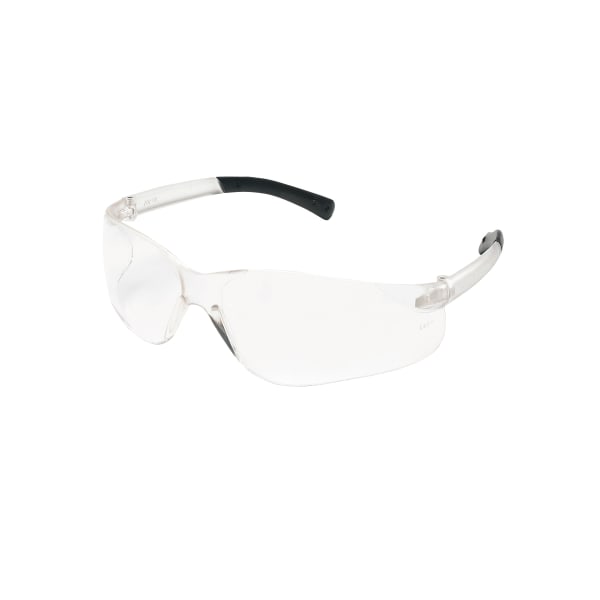 Crews BearKat Safety Glasses, Wraparound, Black Frame/Clear Lens