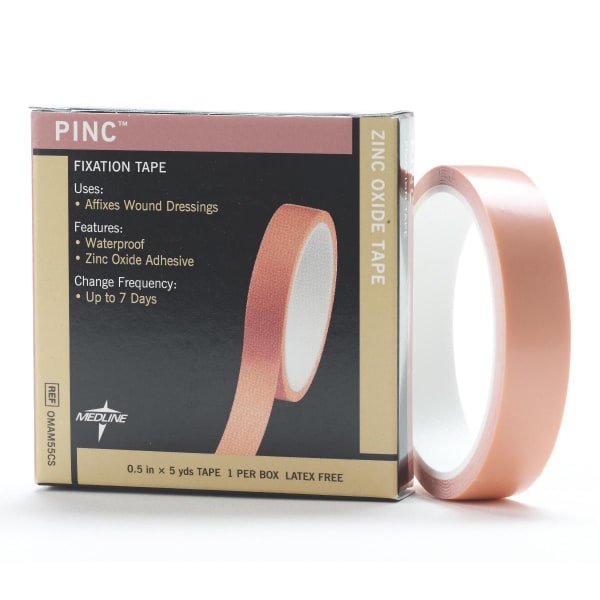 Medline Pinc Zinc-Oxide Adhesive Tape, 0.2in x 5 Yd., Pink