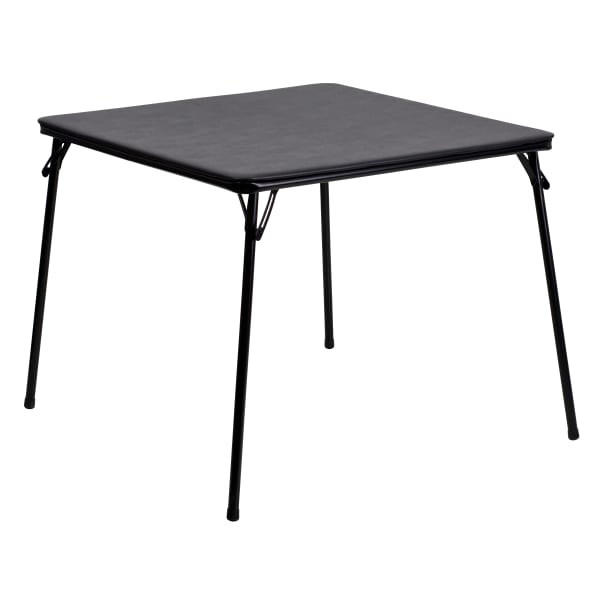 Flash Furniture Folding Card Table, 27-3/4inH x 33-1/2inW x 33-1/2inD, Black