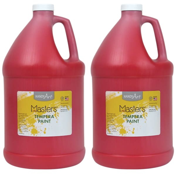 Little Masters Tempera Paint, 128 Oz, Red, Pack Of 2