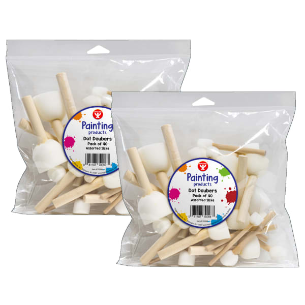 Hygloss Dot Daubers, 4 Sizes, 40 Per Pack, Set Of 2 Packs