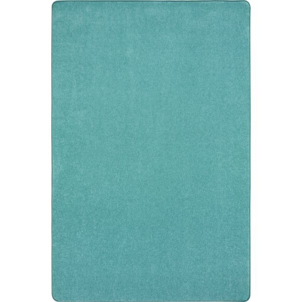 Joy Carpets Kid Essentials Solid Color Rectangle Area Rug, Just Kidding, 6" x 9ft, Seafoam