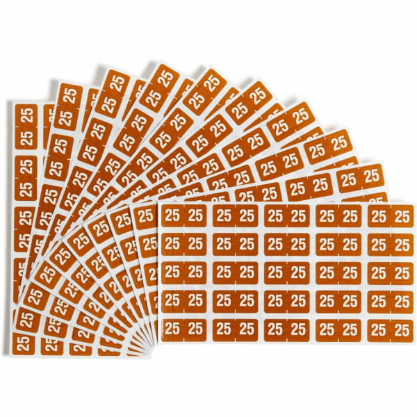 Smead ETS Color-Coded Year Labels - 1/2in Height x 1in Width - Brown - 250 / Pack