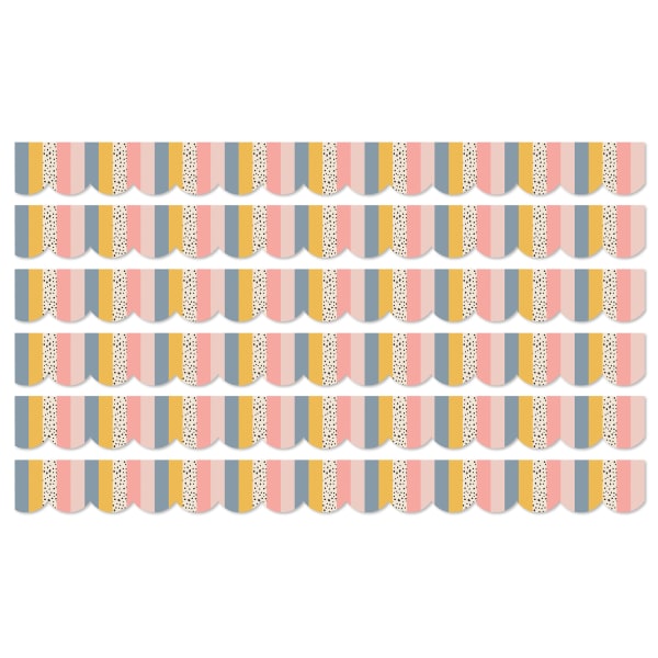Carson Dellosa Education Scalloped Bulletin Board Borders, We Belong Stripes, 39ft Per Pack, Set Of 6 Packs