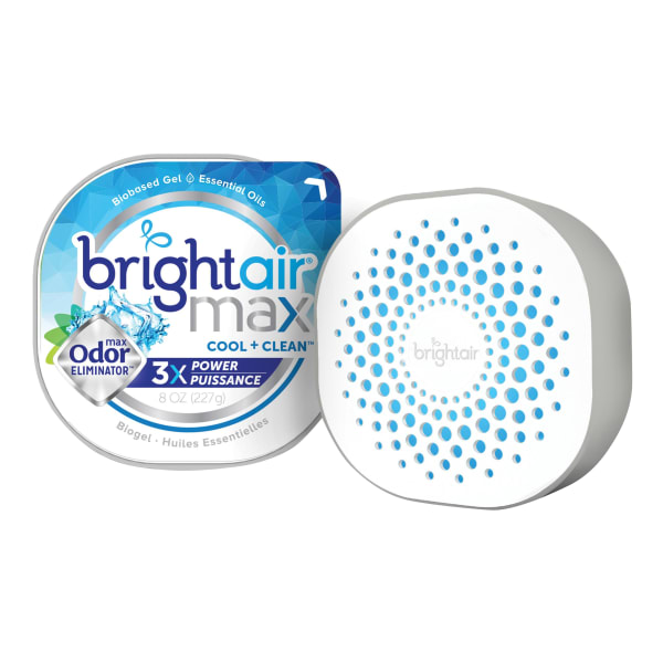 Bright Air Max Scented Gel Odor Eliminator - Gel - 8 oz - Cool Clean - Odor Neutralizer, Phthalate-free, Paraben-free, BHT Free, Bio-based, Formaldehyde-free, NPE-free - 1 Each