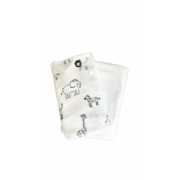 Coverplay Cotton Play Yard Sheets, 39in x 25in, Gray/Animal Pattern, Case Of 12 Sheets