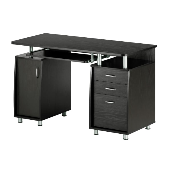 Techni Mobili Complete Workstation 48inW Computer Desk With Storage, Espresso Brown