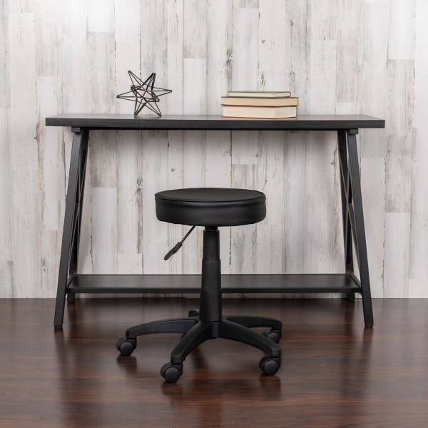 Flash Furniture Height-Adjustable Doctors Stool, Black