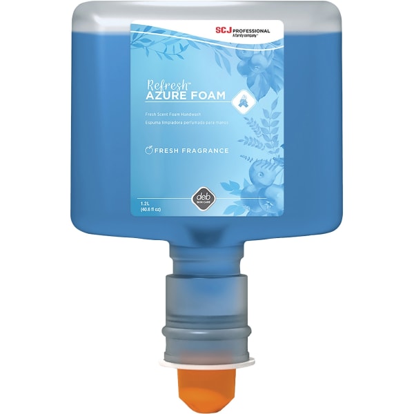 SC Johnson Fresh Apple Scent Foam Hand Soap - 40.6 fl oz (1200 mL) - Dirt Remover - Hand - Moisturizing - Blue - Anti-irritant, Non-drying - 3 / Carton