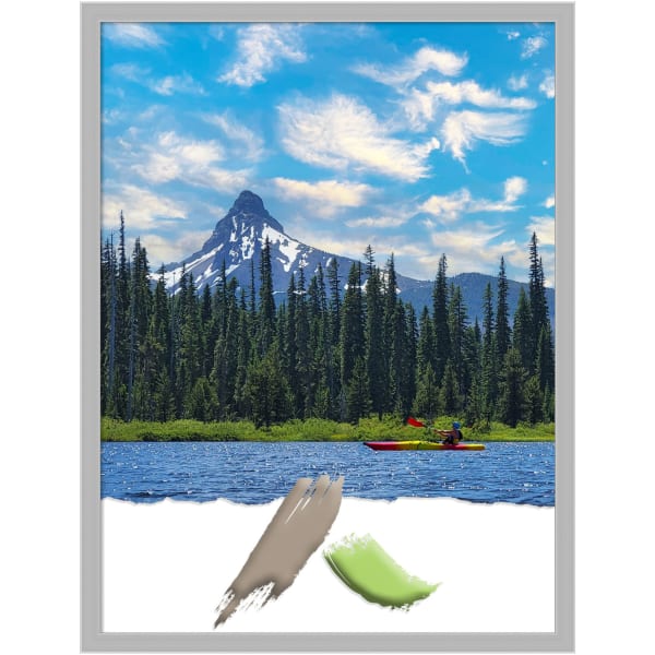 Amanti Art Picture Frame, Opening Size 18in x 24in, 19in x 25in, Hera Chrome