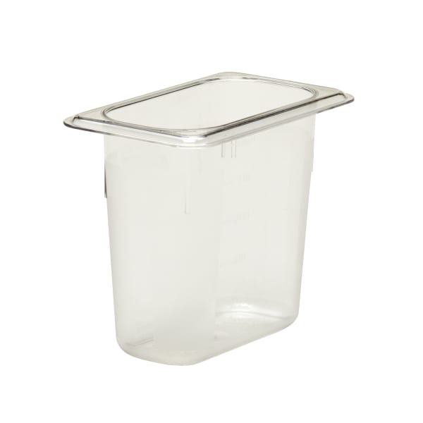 Cambro Camwear GN 1/9 Size 6in Food Pans, 6inH x 4-1/4inW x 7inD, Clear, Set Of 6 Pans