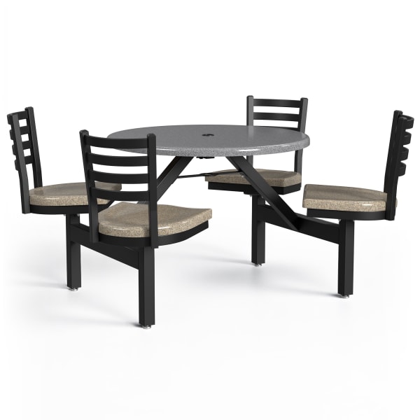 Palmer Hamilton Covey Outdoor Cluster Table With 4 Seats, 29in x 54in, Steel Gray/Cappuccino