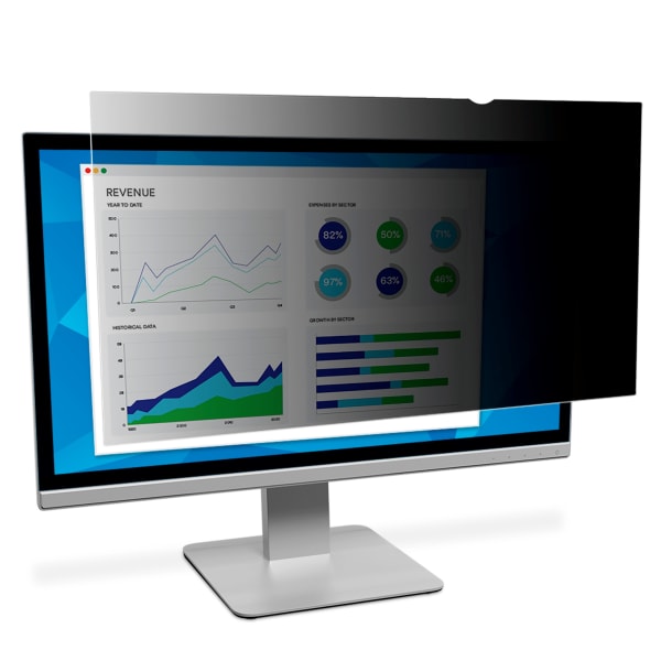 3M Privacy Filter Screen for Monitors, 23.6in Full Screen, 16:9 Aspect Ratio, Reduces Blue Light, Anti-Glare