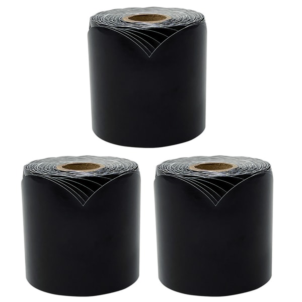 Carson Dellosa Education Rolled Scalloped Borders, Black, 65ft Per Roll, Pack Of 3 Rolls