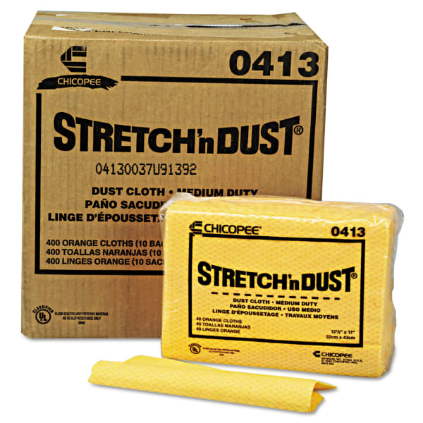 Chix Stretch N Dust Cloths, 12.6 x 17, Yellow, 40/Pack, 10 Packs/Carton
