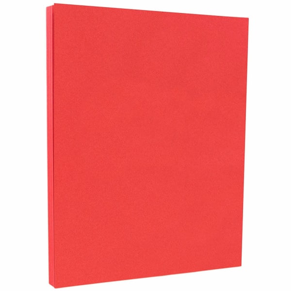 JAM Paper Card Stock, Ruby Red, Letter (8.5in x 11in), 65 Lb, Pack Of 100
