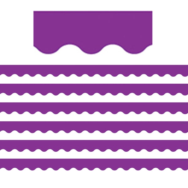 Teacher Created Resources Scalloped Border Trim Packs, 35', Purple, Set Of 6 Packs