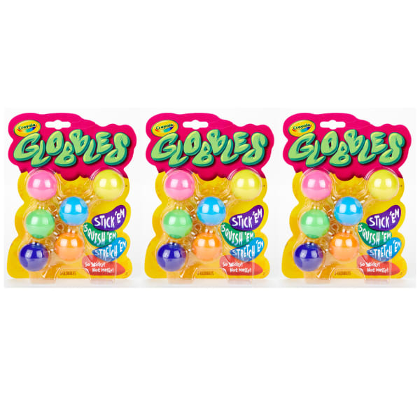 Crayola Globbles Squish Toy, Assorted Colors, 6 Toys Per Pack, Set Of 3 Packs
