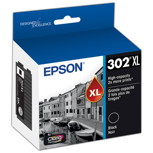 Epson 302XL Claria Premium Black High-Yield Ink Cartridge, T302XL020-S