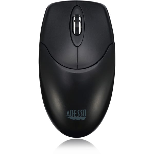 Adesso Antimicrobial Wireless Desktop Mouse - Optical - Wireless - 30 ft - Radio Frequency - 2.40 GHz - Black - USB Type A - 1200 dpi - Scroll Wheel - 3 Button(s) - Symmetrical - 2 x AAA Battery Supported