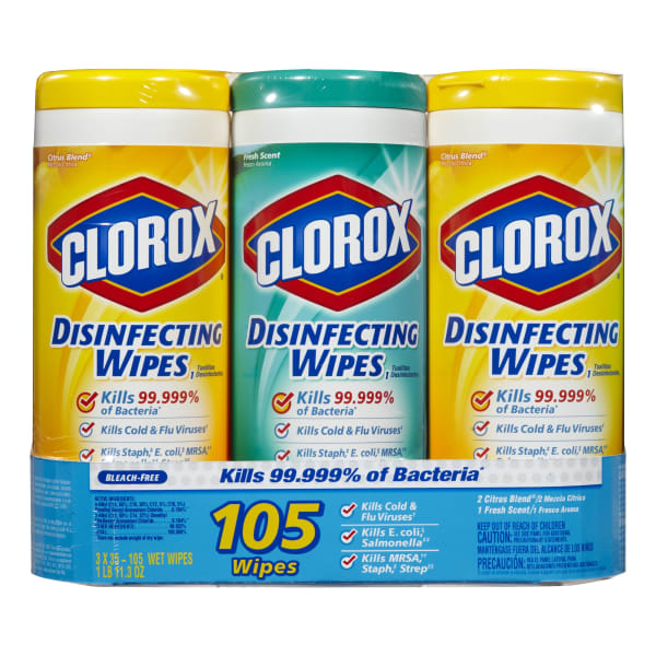 Clorox Disinfecting Wipes Value Packs, Citrus Blend Scent, 35 Wipes Per Canister, Case Of 15 Canisters