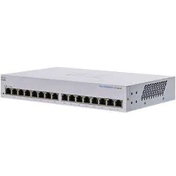 Cisco 110 CBS110-16T-NA Ethernet Switch - 16 Ports - 2 Layer Supported - 11.53 W Power Consumption - Twisted Pair - Desktop, Wall Mountable, Rack-mountable - Lifetime Limited Warranty