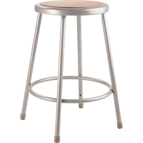 National Public Seating Hardboard Stool, 24inH, Gray