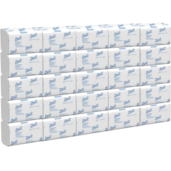 Scott Scottfold Multi-Fold 1-Ply Paper Towels, 175 Sheets Per Pack, Case Of 25 Packs