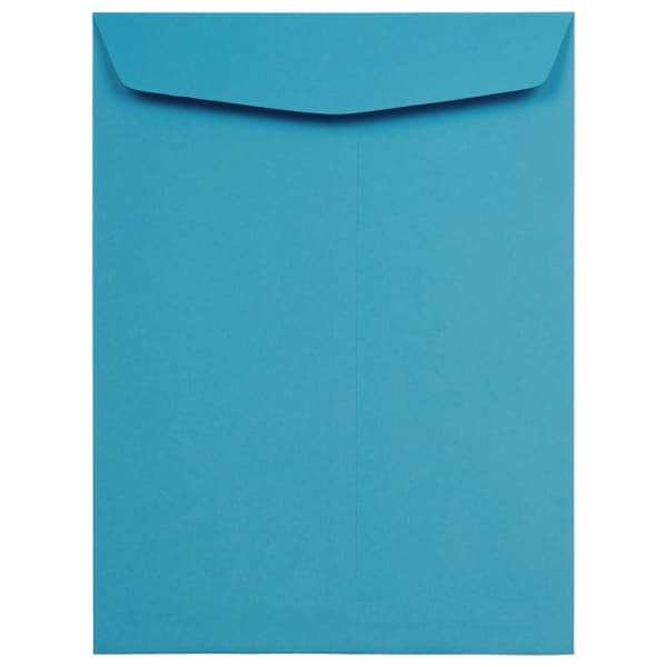 JAM Paper Open-End 9in x 12in Envelopes, Gummed Seal, Blue, Pack Of 100 Envelopes