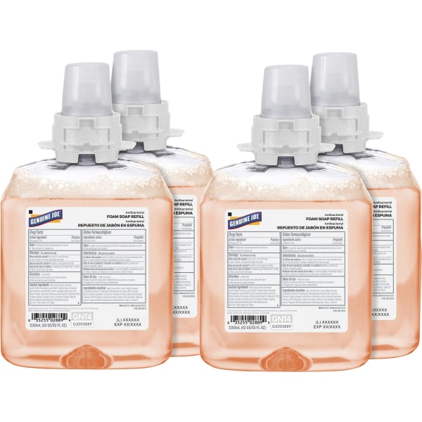 Genuine Joe Antibacterial Foam Soap Refill - Orange Blossom Scent - 1.32 quart - Bacteria Remover - Hand, Skin - Antibacterial - Orange - 4 / Carton