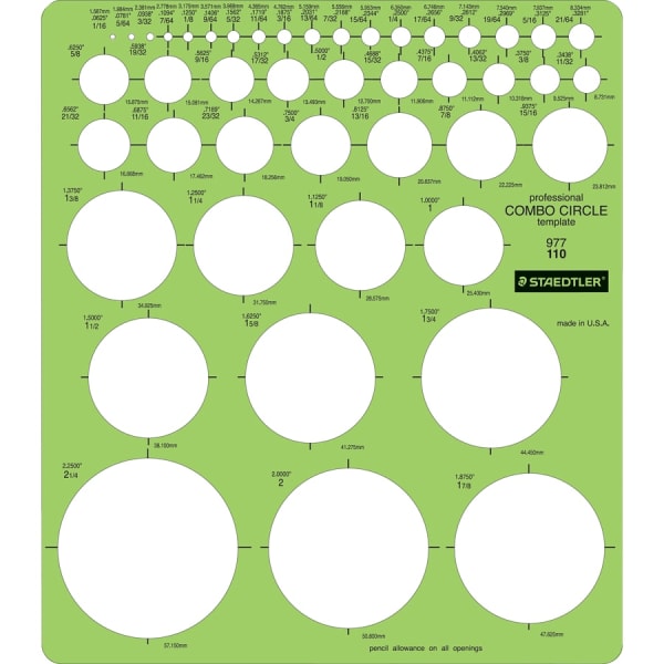 Staedtler Mars Template, Circle Combo