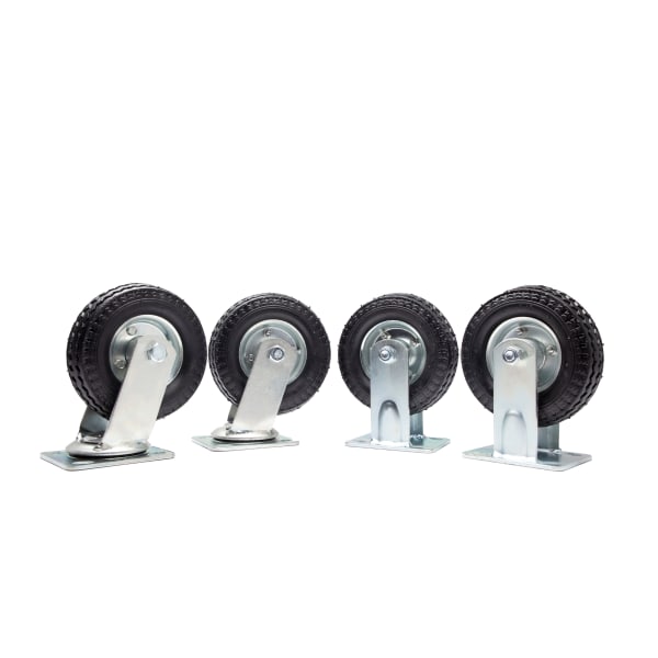 Hospitality 1 Source Pneumatic Wheels, 8in, Gray, Set Of 4 Wheels