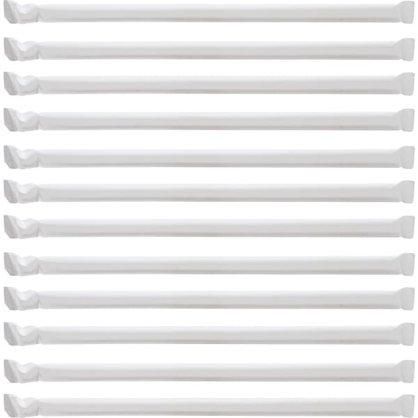 Genuine Joe Jumbo Translucent Straight Straws - 7.75in Length - 6000 / Carton - Clear