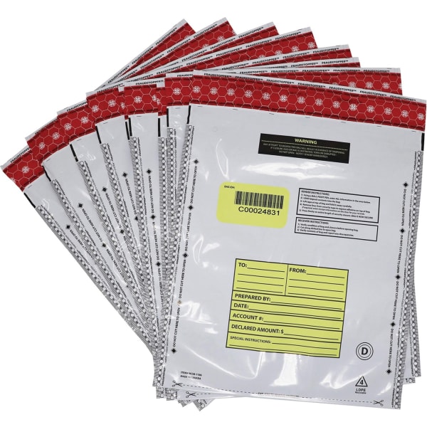 Nadex Coins Deposit Bags, 12x16, Opaque, 50 Pack - 12in Width x 16in Length - Peel & Seal Closure - Opaque - Film, Plastic - Cash, Coin - Recycled - 50 Pack
