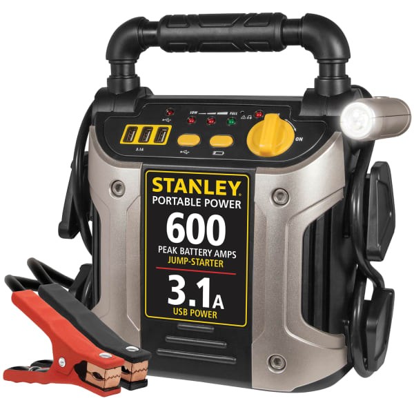 STANLEY J309 600-Amp-Peak 12-Volt Rechargeable Jump Starter and Power Station