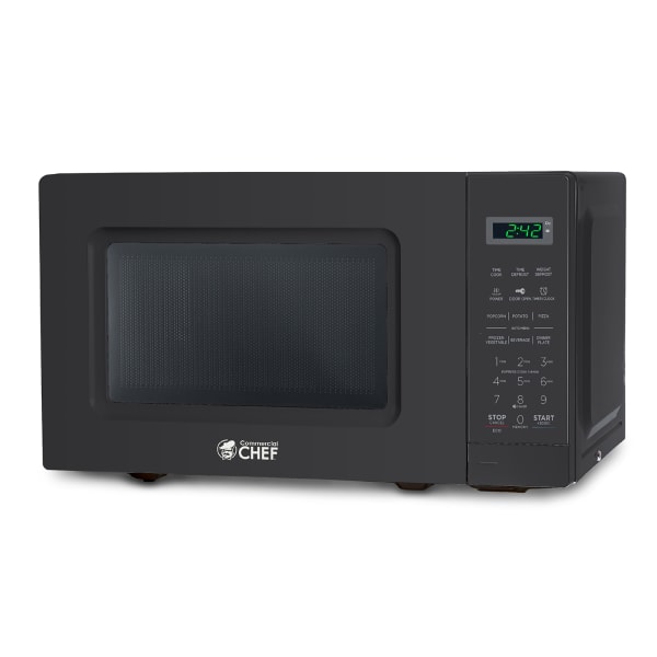 Commercial Chef Small Countertop Microwave With Digital Display,  0.7 Cu. Ft., Black