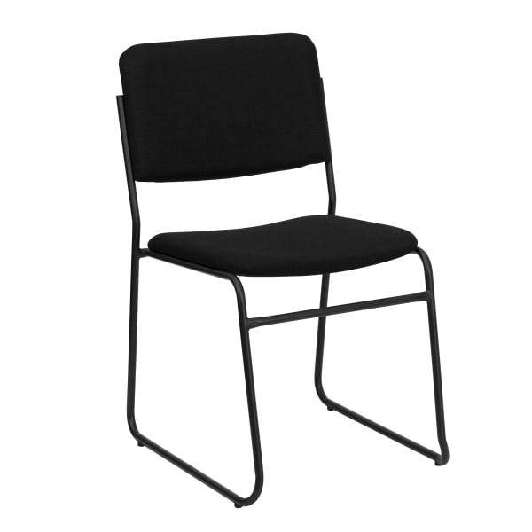 Flash Furniture HERCULES Series High-Density Stacking Chair With Sled Base, Fabric Upholstery, Black