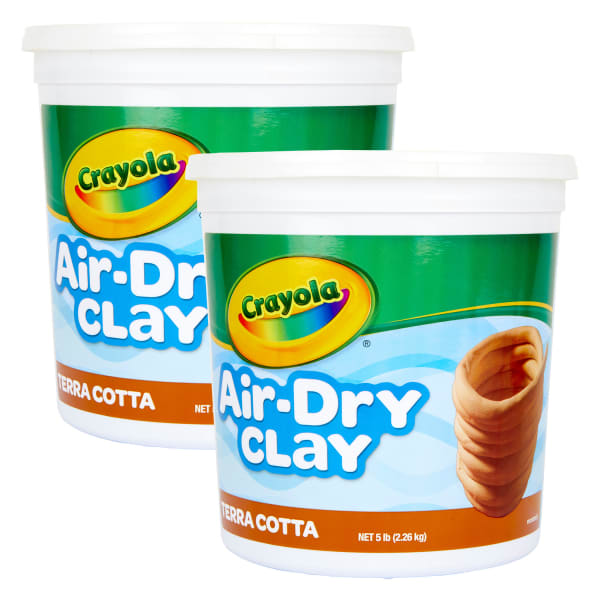 Crayola Air-Dry Clay Tubs, 5 Lb, Terra Cotta, Pack Of 2 Tubs